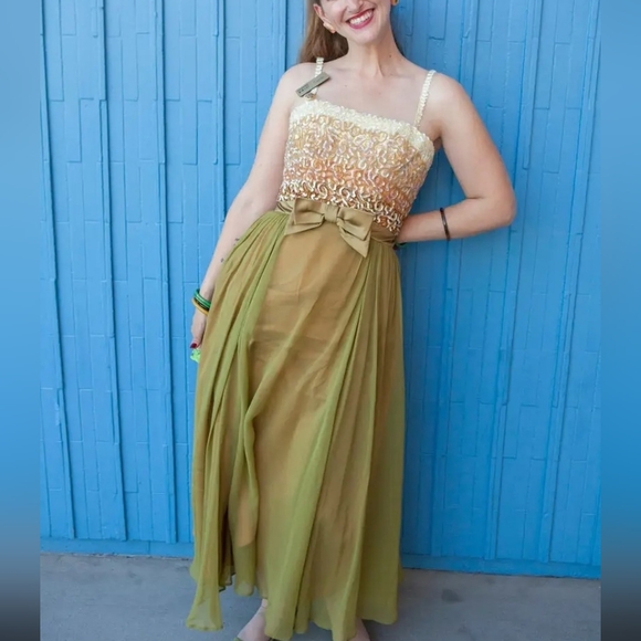 Vintage 60s Emma Domb Ombre Sequins Gown - Picture 4 of 5